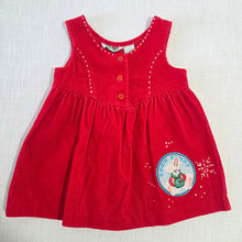 Load image into Gallery viewer, Vintage Snow Bunny Red Dress 18-24 months
