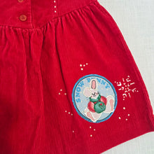 Load image into Gallery viewer, Vintage Snow Bunny Red Dress 18-24 months
