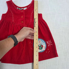 Load image into Gallery viewer, Vintage Snow Bunny Red Dress 18-24 months

