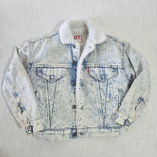 Load image into Gallery viewer, Vintage Levi's Sherpa Acid Jean Coat kids 8/10
