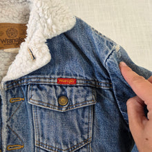 Load image into Gallery viewer, Vintage Wrangler Sherpa Jean Jacket 5t/6
