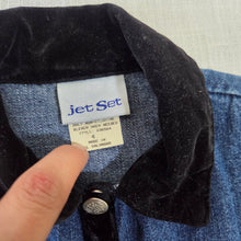 Load image into Gallery viewer, Vintage Girly Velour Jean Jacket 3t
