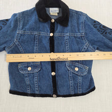 Load image into Gallery viewer, Vintage Girly Velour Jean Jacket 3t

