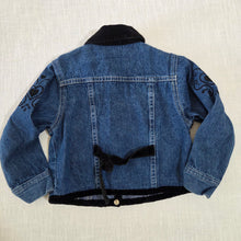 Load image into Gallery viewer, Vintage Girly Velour Jean Jacket 3t

