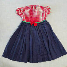 Load image into Gallery viewer, Vintage Striped Red/Navy Dress 4t
