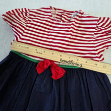 Load image into Gallery viewer, Vintage Striped Red/Navy Dress 4t
