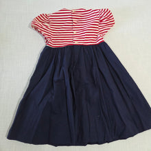 Load image into Gallery viewer, Vintage Striped Red/Navy Dress 4t
