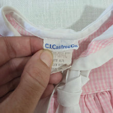 Load image into Gallery viewer, Vintage Pink Gingham Sailor Dress 3-6 months
