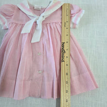 Load image into Gallery viewer, Vintage Pink Gingham Sailor Dress 3-6 months

