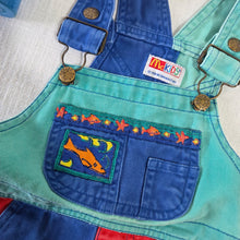 Load image into Gallery viewer, Vintage McKids Color Block Shortalls 3t/4t
