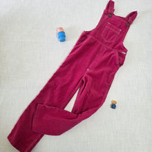 Load image into Gallery viewer, Vintage Dark Red Cord Overalls kids 6
