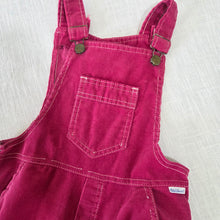 Load image into Gallery viewer, Vintage Dark Red Cord Overalls kids 6
