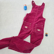 Load image into Gallery viewer, Vintage Dark Red Cord Overalls kids 6
