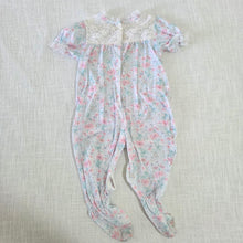 Load image into Gallery viewer, Vintage Floral Ruffle Bum PJs 6-9 months
