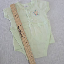Load image into Gallery viewer, Vintage Bear Embroidered Green Romper 0-3 months
