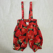 Load image into Gallery viewer, Vintage Strawberry Suspender Shorts 2t/3t
