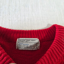 Load image into Gallery viewer, Vintage 70s Knit Red + Rainbow Sweater 5t
