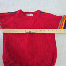 Load image into Gallery viewer, Vintage 70s Knit Red + Rainbow Sweater 5t
