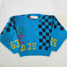 Load image into Gallery viewer, Vintage McKids Checkered Number Knit Sweater 4t
