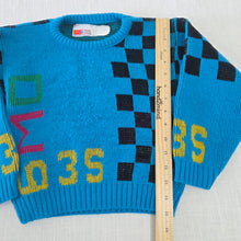 Load image into Gallery viewer, Vintage McKids Checkered Number Knit Sweater 4t
