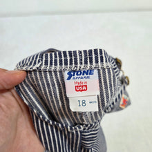 Load image into Gallery viewer, Vintage Stone Apparel Striped Overalls 18 months
