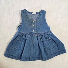 Load image into Gallery viewer, Vintage Baby Superstore Denim Dress 3-6 months
