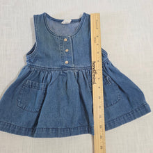 Load image into Gallery viewer, Vintage Baby Superstore Denim Dress 3-6 months
