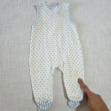 Load image into Gallery viewer, Vintage Le Top Polka Dot Cotton Footed Romper 0-3 months
