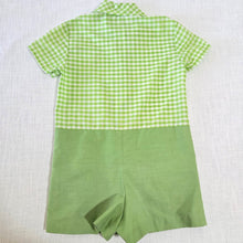 Load image into Gallery viewer, Vintage 70s Growing Girl Green Gingham Romper kids 7

