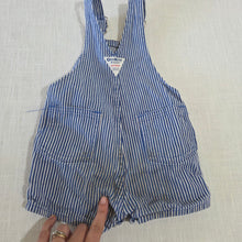 Load image into Gallery viewer, Vintage Oshkosh Engineer Striped Shortalls 12-18 months
