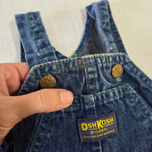 Load image into Gallery viewer, Vintage Oshkosh Denim + Plaid Overalls 9 months *missing button
