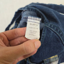 Load image into Gallery viewer, Vintage Oshkosh Denim + Plaid Overalls 9 months *missing button
