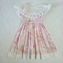 Load image into Gallery viewer, Vintage Floral Pink Lacey Dress kids 7
