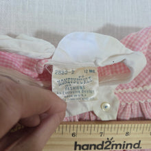 Load image into Gallery viewer, Vintage Pink Gingham Dress 6-9 months
