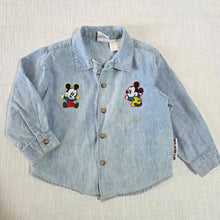 Load image into Gallery viewer, Vintage Baby Mickey Denim Buttondown 24 months
