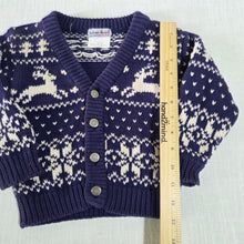 Load image into Gallery viewer, Vintage Reindeer Winter Cotton Knit Cardigan 2t/3t
