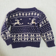 Load image into Gallery viewer, Vintage Reindeer Winter Cotton Knit Cardigan 2t/3t
