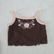 Load image into Gallery viewer, Vintage Flower Brown Cami Top 3-6 months
