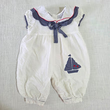 Load image into Gallery viewer, Vintage Girly Sailboat Pantsuit 3 months
