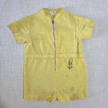 Load image into Gallery viewer, Vintage 50s/60s Yellow Nautical Romper 12-18 months
