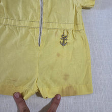 Load image into Gallery viewer, Vintage 50s/60s Yellow Nautical Romper 12-18 months
