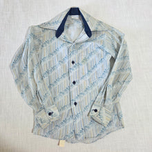 Load image into Gallery viewer, Vintage 60s Leafy Striped Buttondown kids 8/9
