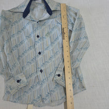 Load image into Gallery viewer, Vintage 60s Leafy Striped Buttondown kids 8/9
