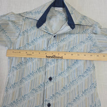 Load image into Gallery viewer, Vintage 60s Leafy Striped Buttondown kids 8/9

