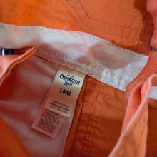 Load image into Gallery viewer, Oshkosh Orange Shortalls 18 months
