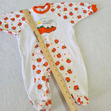 Load image into Gallery viewer, Vintage Pumpkin Cotton Footed PJs 6 months
