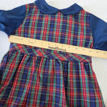Load image into Gallery viewer, Vintage 70s Plaid + Navy Dress 5t
