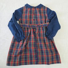 Load image into Gallery viewer, Vintage 70s Plaid + Navy Dress 5t

