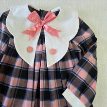 Load image into Gallery viewer, Vintage Pink Plaid Bow Dress 4t
