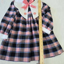 Load image into Gallery viewer, Vintage Pink Plaid Bow Dress 4t
